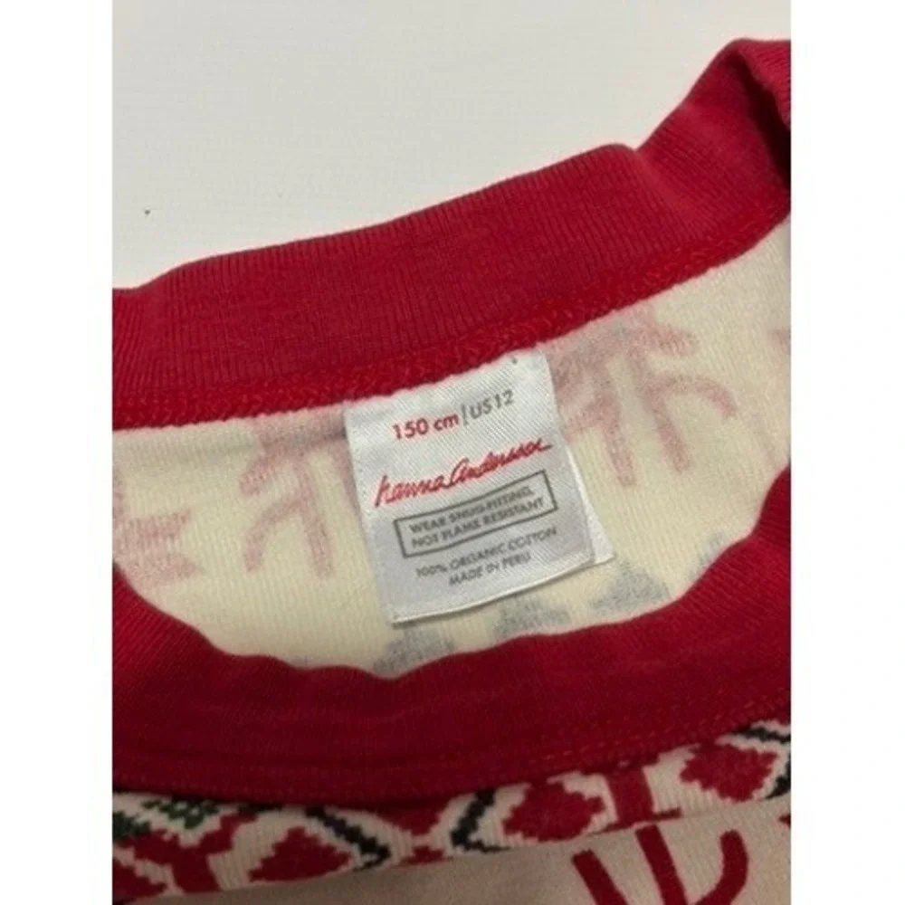 Hanna Andersson Kids Christmas Pajama Set Reindeer Holiday 150/Size 12‎